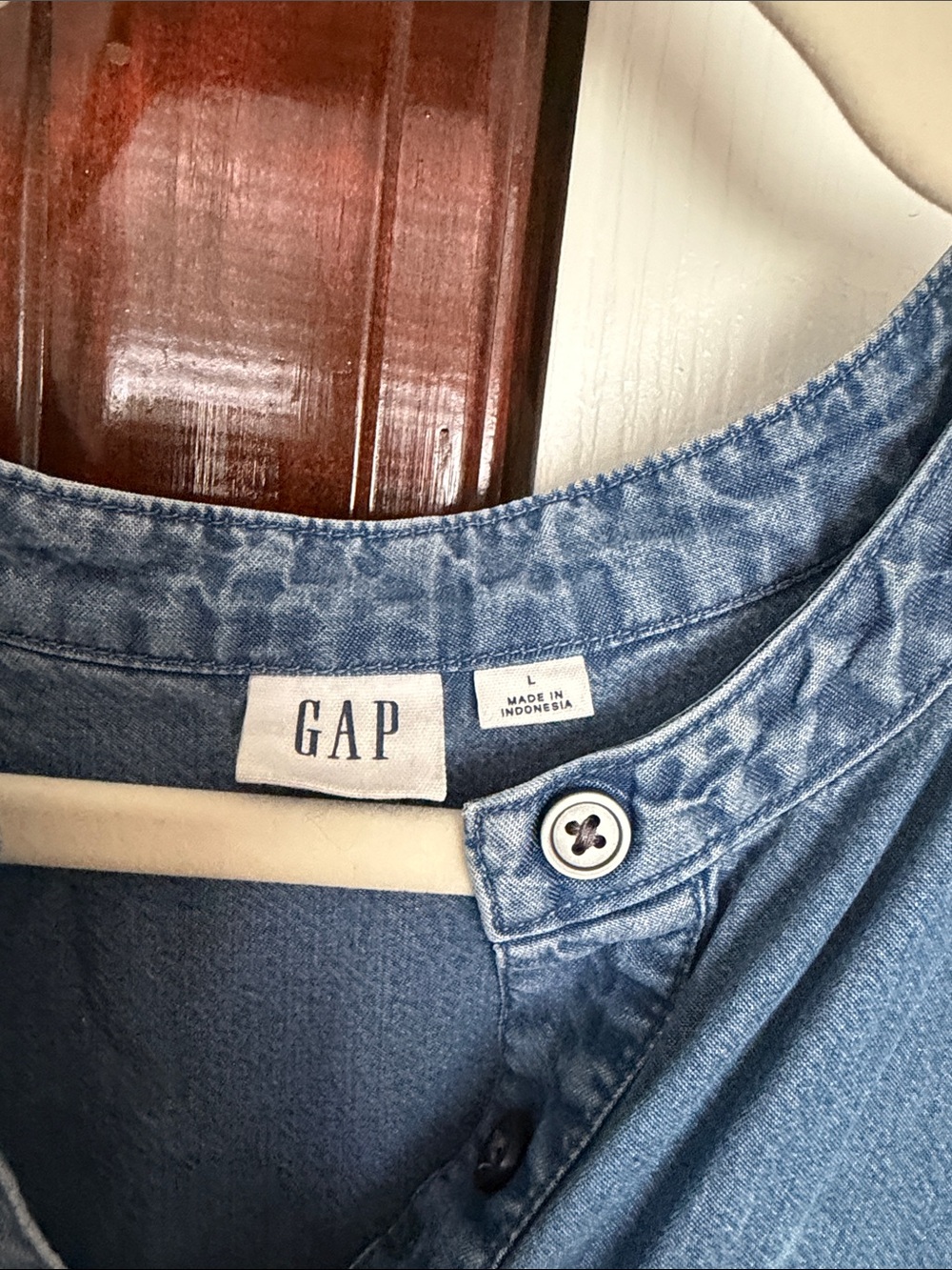 GAP Women's Faded Blue Denim Dress